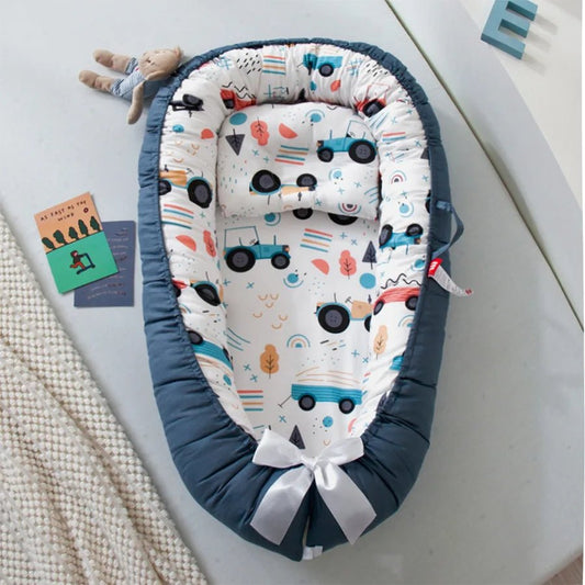 Berceau Bébé - NidPortableBébé™ - Voiture Bleue - Le désir de bébé