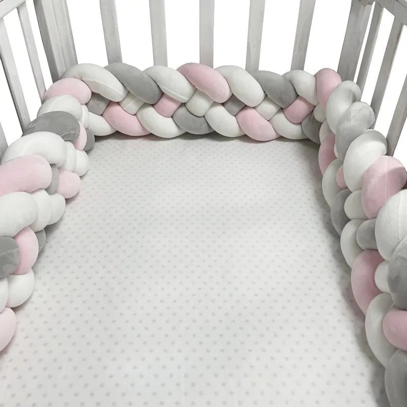 Tour de Lit Bebe - CozyKnot™ - Rose Gris - Le désir de bébé